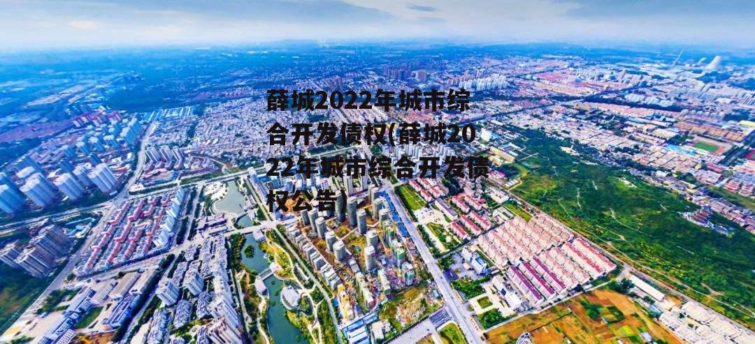 薛城2022年城市综合开发债权(薛城2022年城市综合开发债权公告)
