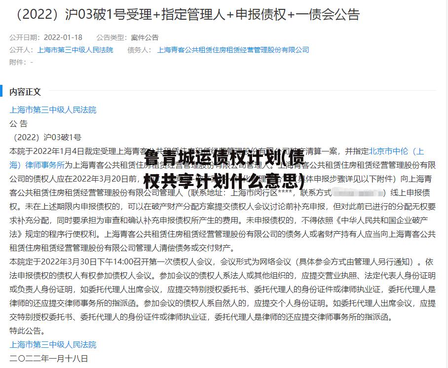 鲁青城运债权计划(债权共享计划什么意思)-第2张图片-中国政府平台债 鲁青城运债权计划(债权共享计划什么意思)-第2张图片-中国政府平台债