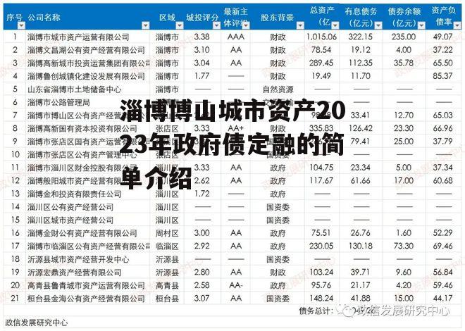 淄博博山城市资产2023年政府债定融的简单介绍-第1张图片-中国政府平台债
